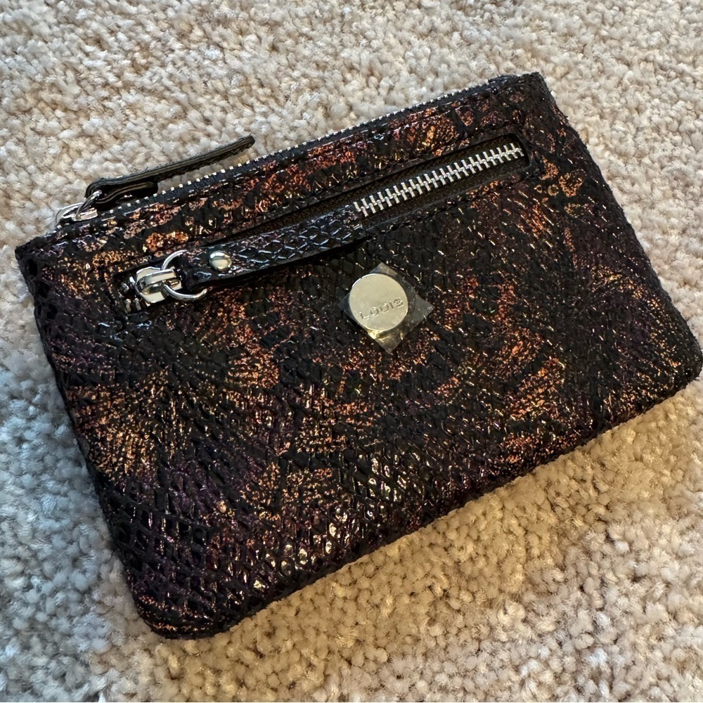NEW Lodis Metallic Flower Zipper Coin Purse and Key Holder